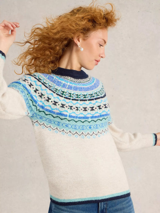 White Stuff Women's Frosted Fairisle Jumper In Natural Multi