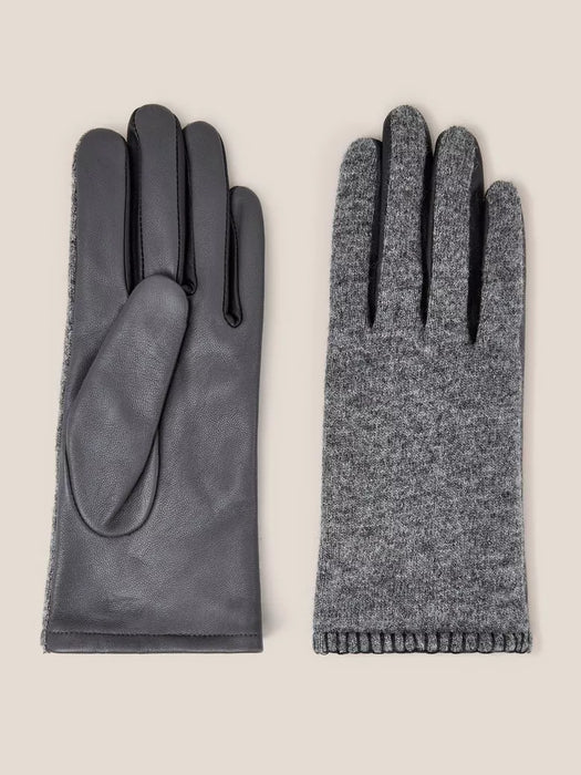 White Stuff Women's Lucie Leather Gloves - Mid Grey