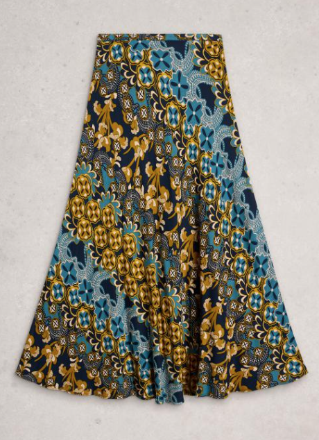 White Stuff Women's Maxi Hope Bias Cut Skirt In Navy Multi