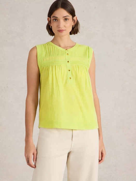 White Stuff Women's Isla Mix Top In Bright Yellow