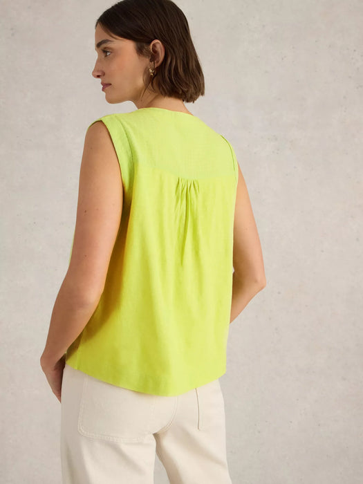 White Stuff Women's Isla Mix Top In Bright Yellow