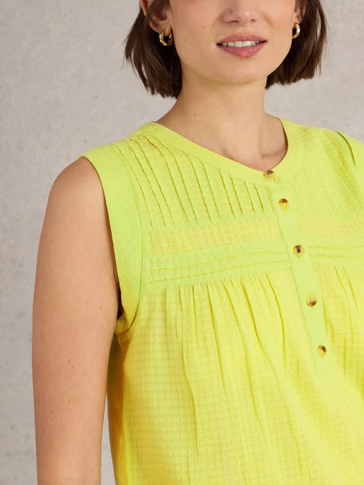 White Stuff Women's Isla Mix Top In Bright Yellow