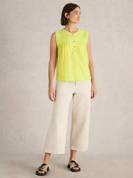 White Stuff Women's Isla Mix Top In Bright Yellow