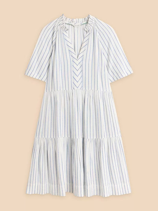 White Stuff Women's Ivory Multi Sophia Eco Vero Stripe Dress