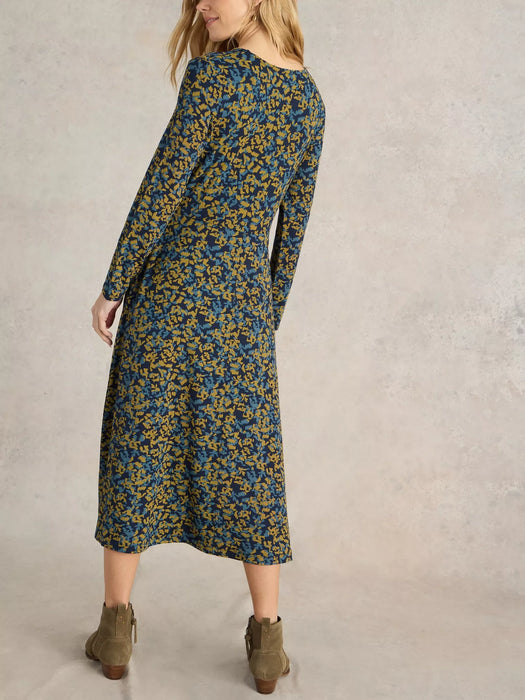 White Stuff Women's Madeline Jersey Midi Dress In Navy Print