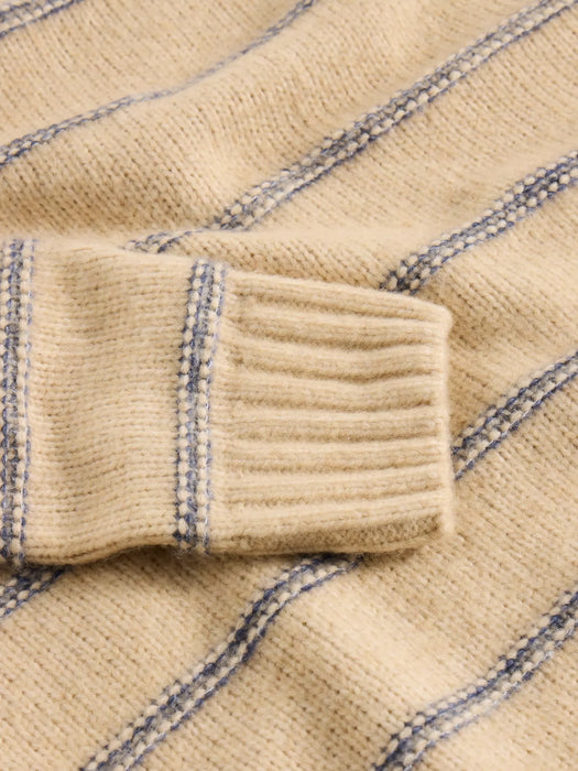 White Stuff Men's Breton Stripe Crew Neck Jumper In Natural Multi