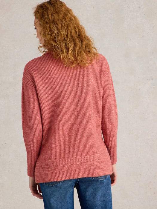 White Stuff Women's Lovely Rib Jumper In Dusky Pink