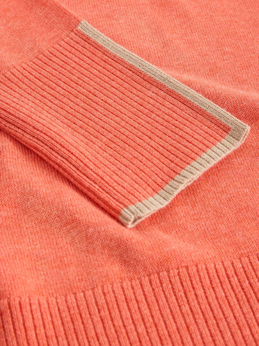 White Stuff Women's Olive Long Sleeve Jumper In Mid Coral