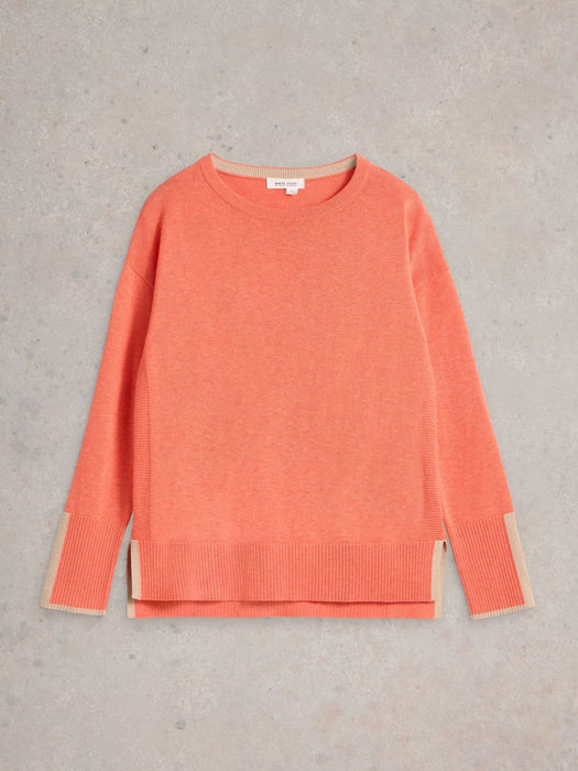 White Stuff Women's Olive Long Sleeve Jumper In Mid Coral