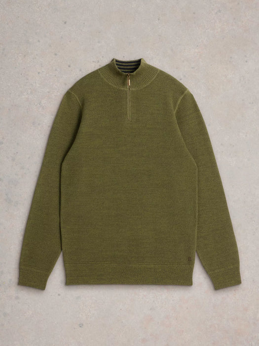 White Stuff Men's Attadale Funnel Neck Jumper In Khaki Green