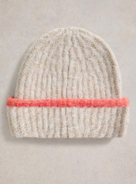 White Stuff Women's Colourblock Knitted Beanie In Natural Multi