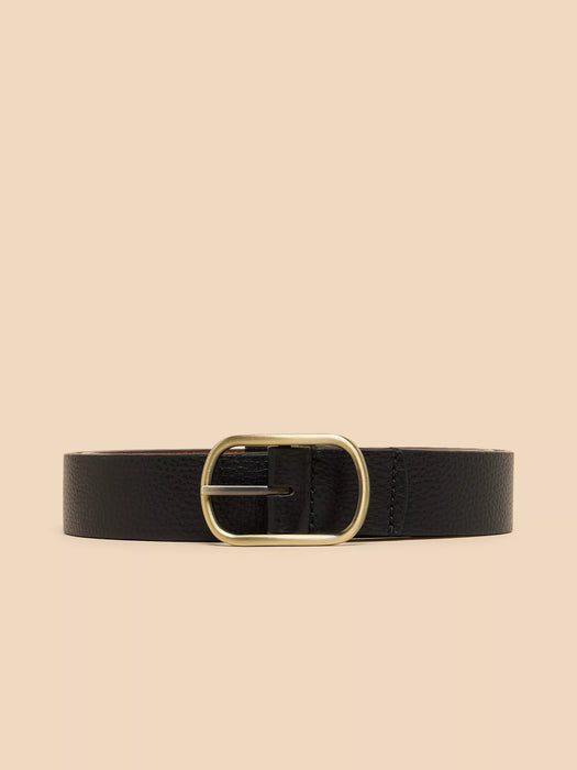 White Stuff Women's Reversible Leather Belt In Pure Black