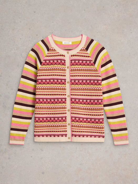 White Stuff Women's Lulu Fairisle Cardi In Pink Multi