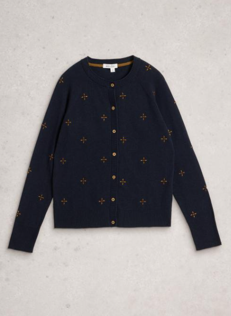 White Stuff Women's Lulu Embroidered Cardi In Navy Multi