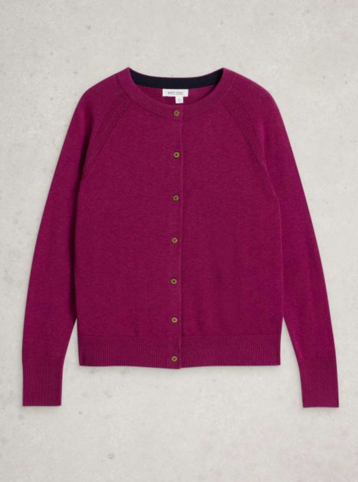 White Stuff Women's Luku Crew Neck Long Sleeve Cardi In Dk Plum