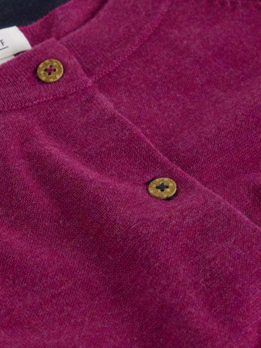 White Stuff Women's Luku Crew Neck Long Sleeve Cardi In Dk Plum