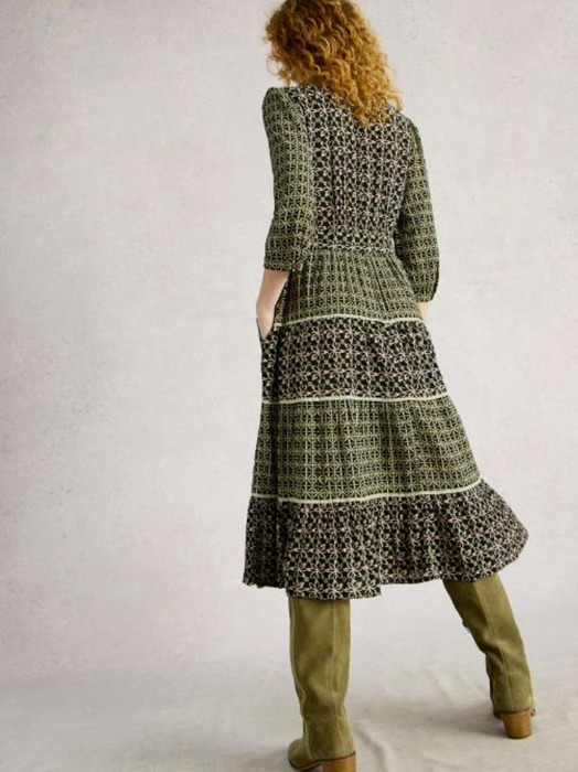 White Stuff Women's Mabel Mixed Print Regular Dress In Black Multi