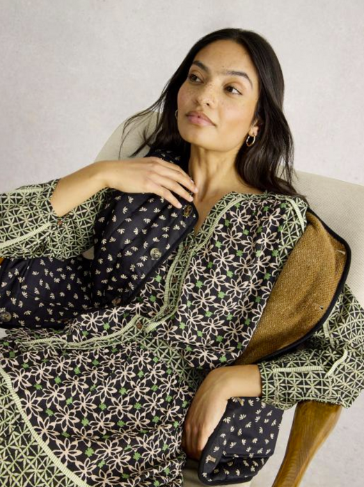 White Stuff Women's Mabel Mixed Print Top In Black Multi