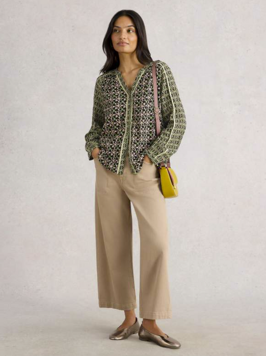 White Stuff Women's Mabel Mixed Print Top In Black Multi