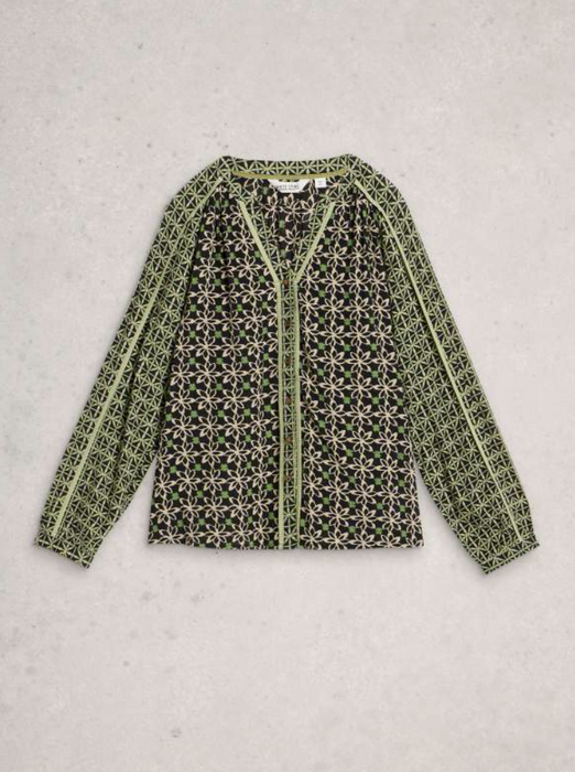 White Stuff Women's Mabel Mixed Print Top In Black Multi