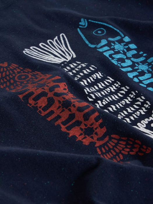 White Stuff Men's Abersoch Short Sleeve Tee In Navy Print