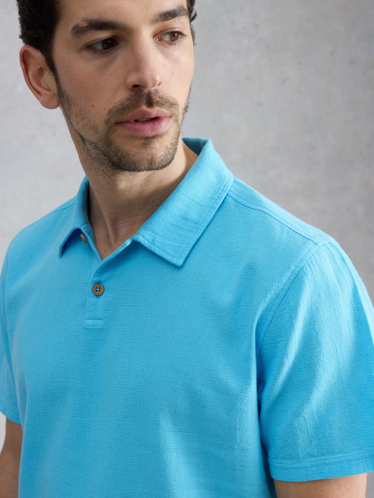 White Stuff Men's Anderby Woven Polo In Mid Blue