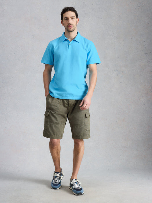 White Stuff Men's Anderby Woven Polo In Mid Blue