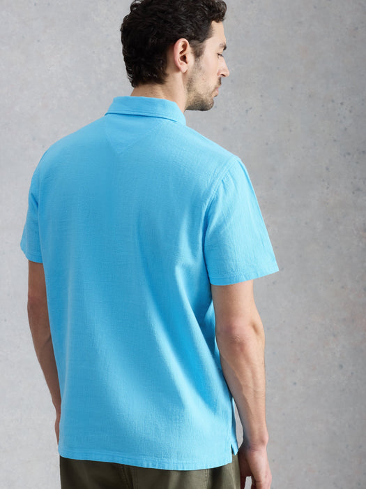 White Stuff Men's Anderby Woven Polo In Mid Blue