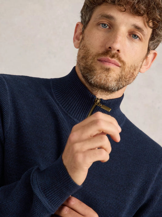 White Stuff Men's Attadale Funnel Neck Jumper In Dark Navy