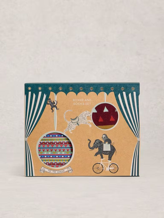 White Stuff Men's Boxers & Sock Gift Set In Dark Green