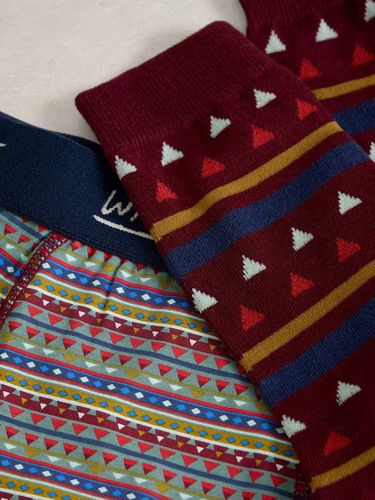 White Stuff Men's Boxers & Sock Gift Set In Dark Green