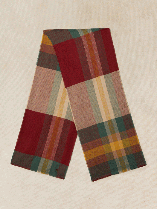 White Stuff Men's Check Scarf In Green Multi