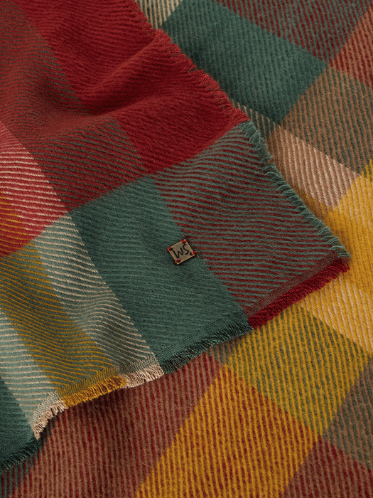 White Stuff Men's Check Scarf In Green Multi