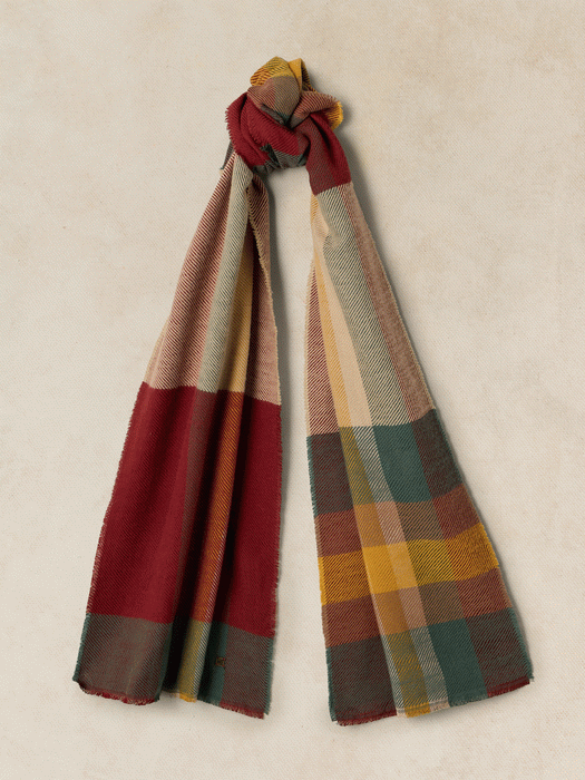 White Stuff Men's Check Scarf In Green Multi