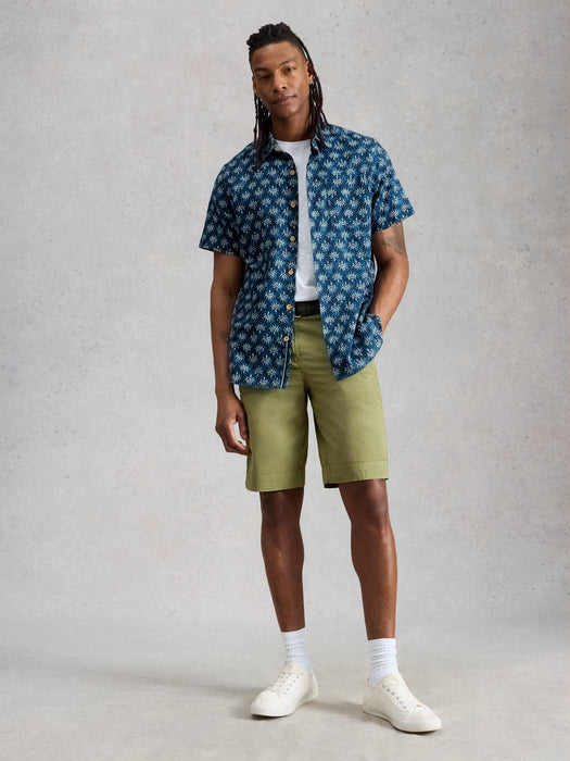 White Stuff Men's Finsbury SS Batik Print Shirt In Navy Print