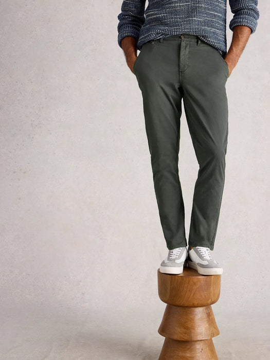 White Stuff Men's Green Sutton Chino Trousers In Dark Grey