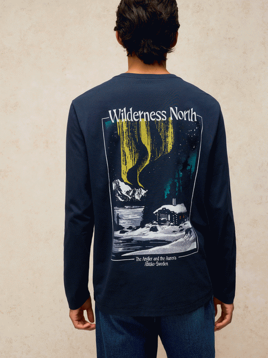 White Stuff Men's Horsham Long Sleeve Graphic Tee In Navy Print