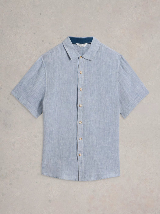 White Stuff Men's Keswick Short Sleeve Linen Shirt In Chambery Blue