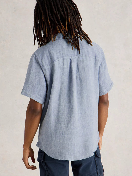 White Stuff Men's Keswick Short Sleeve Linen Shirt In Chambery Blue