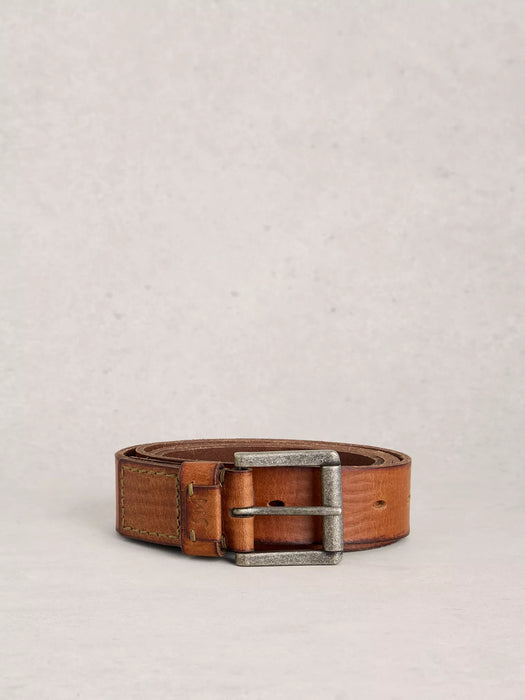 White Stuff Men's Multi Punch Leather Belt In Mid Tan