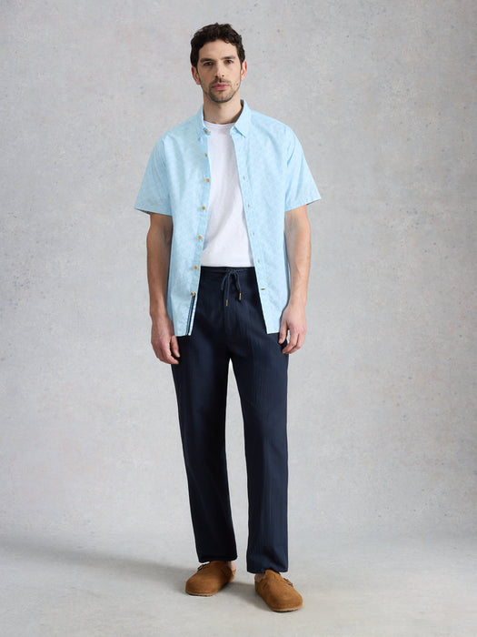 White Stuff Men's Salcombe SS Shell Print Shirt In Blue Print