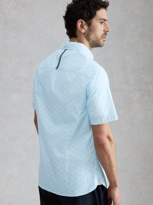 White Stuff Men's Salcombe SS Shell Print Shirt In Blue Print