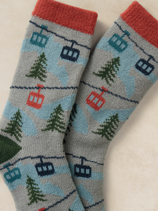 White Stuff Men's Ski Lift Cabin Sock In Grey Multi