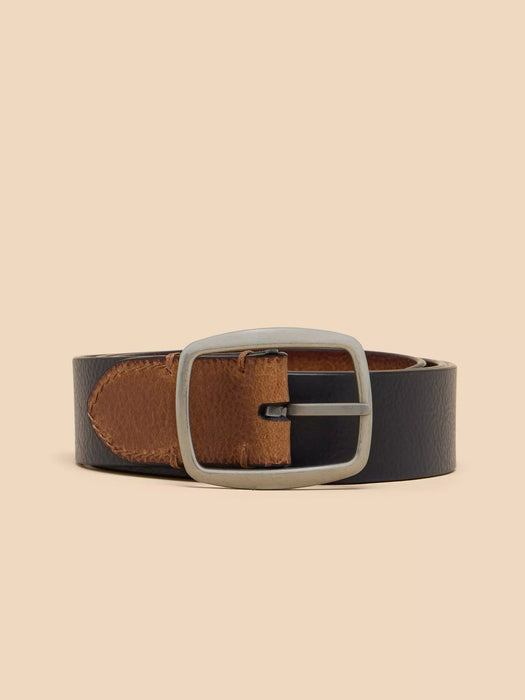 White Stuff Men's Reversible Leather Buckle Belt In Navy Multi