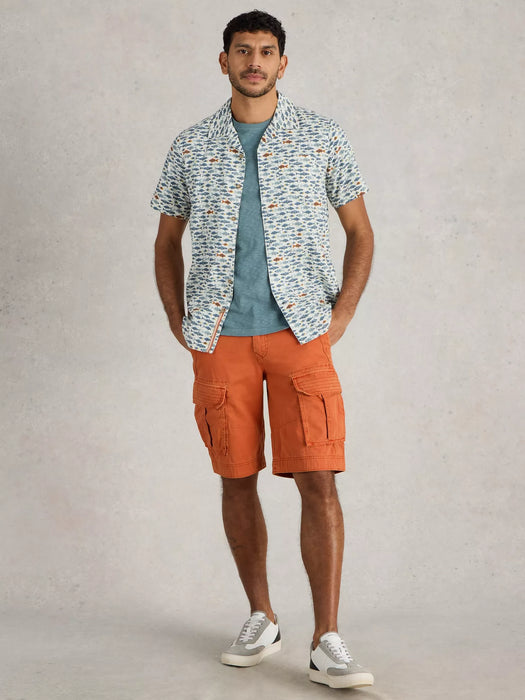 White Stuff Halsall Organic Cargo Short In Mid Orange