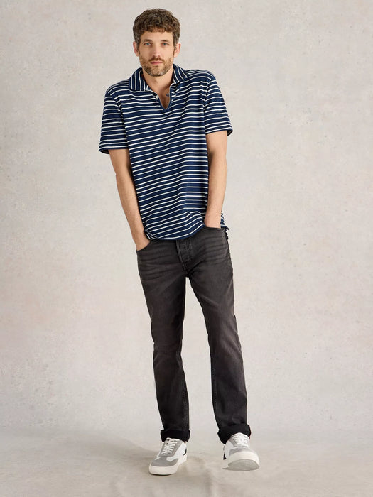 White Stuff Men's Small Eastwood Straight Jean In Washed Black