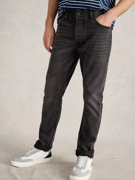 White Stuff Men's Small Eastwood Straight Jean In Washed Black
