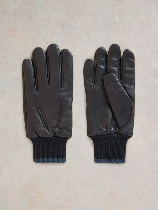 White Stuff Men's Leo Leather Gloves In Navy Multi