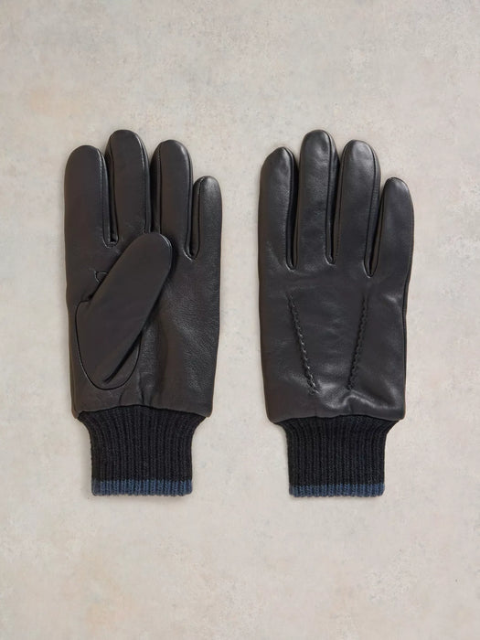 White Stuff Men's Leo Leather Gloves In Navy Multi