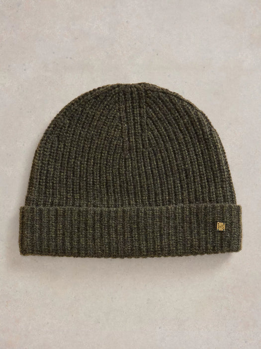 White Stuff Men's Albie Rib Knit Beanie In Green Multi